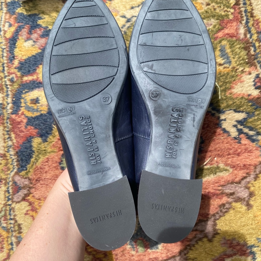 Hispanitas Navy Loafers with Tortoise Accents - Picture 6 of 6
